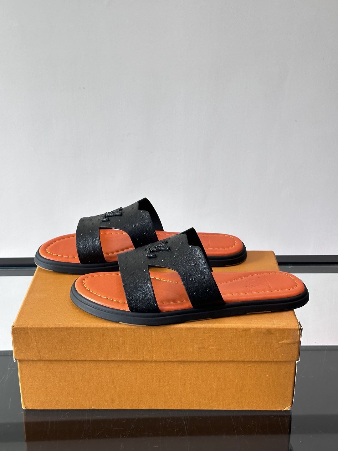 Louis Vuitton Monogram Slide Sandals — front