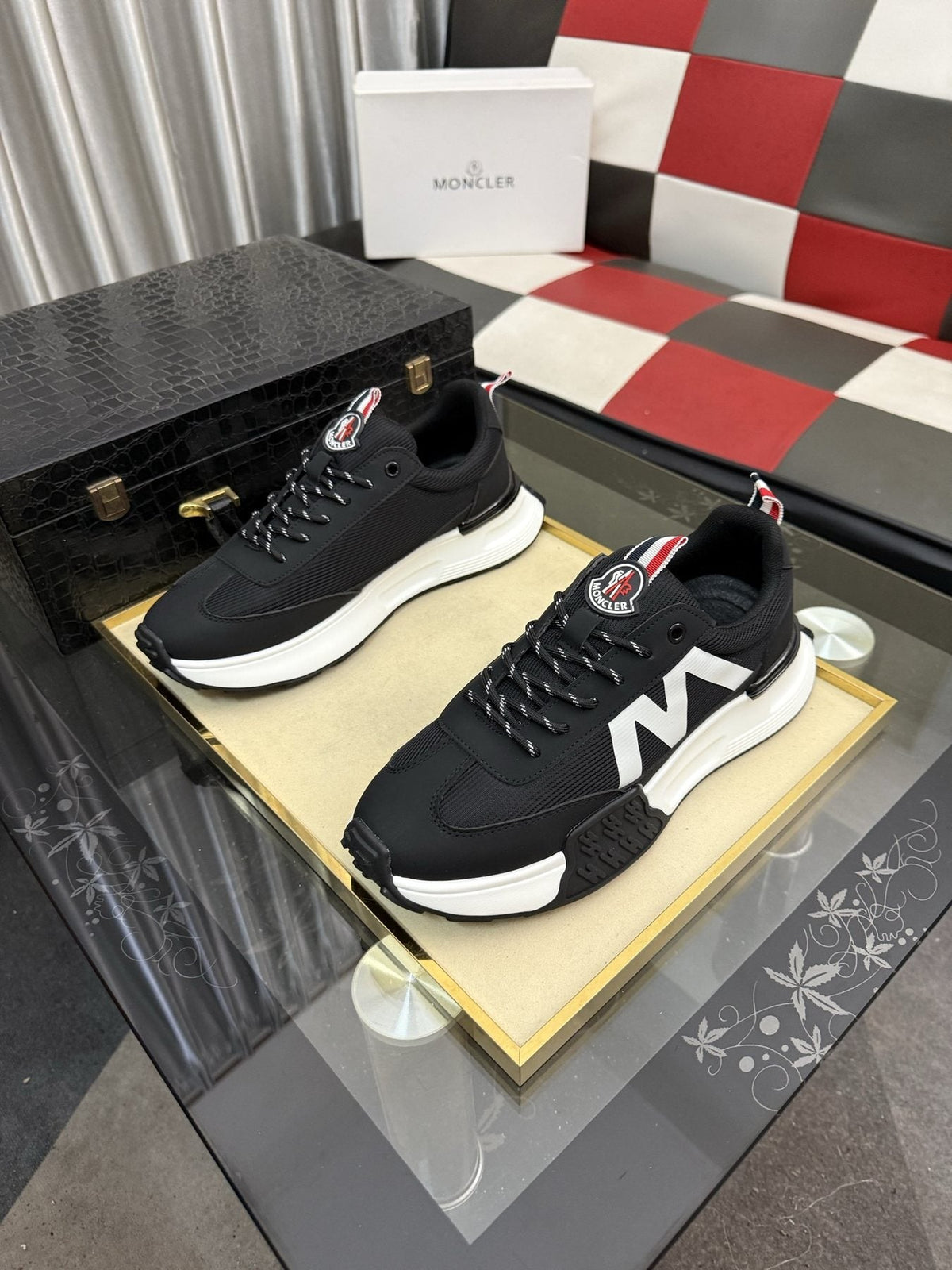 MONCLER Color-Block Low-Top Sneakers — front