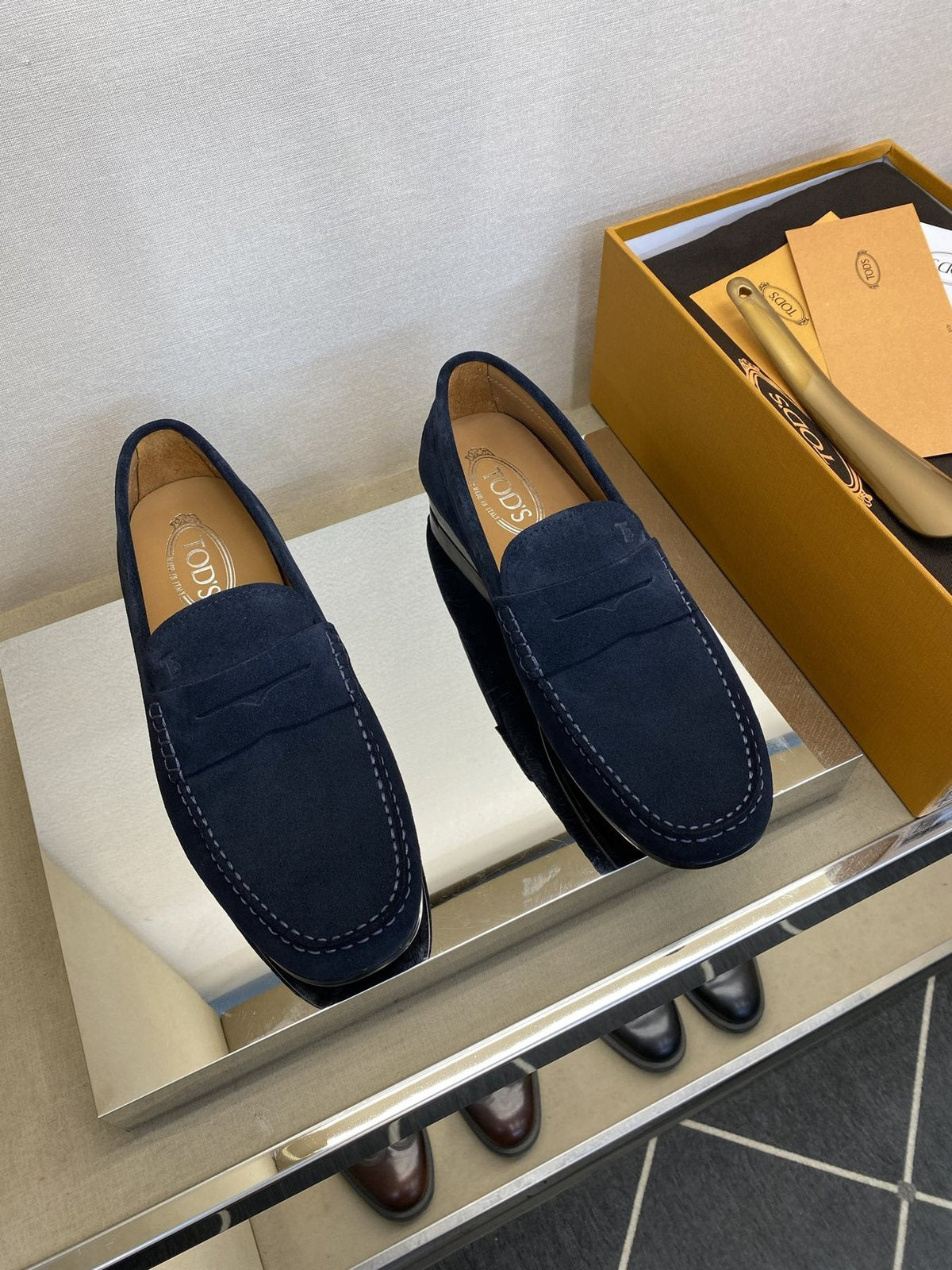 Tod's Light Tan Penny Loafers — front