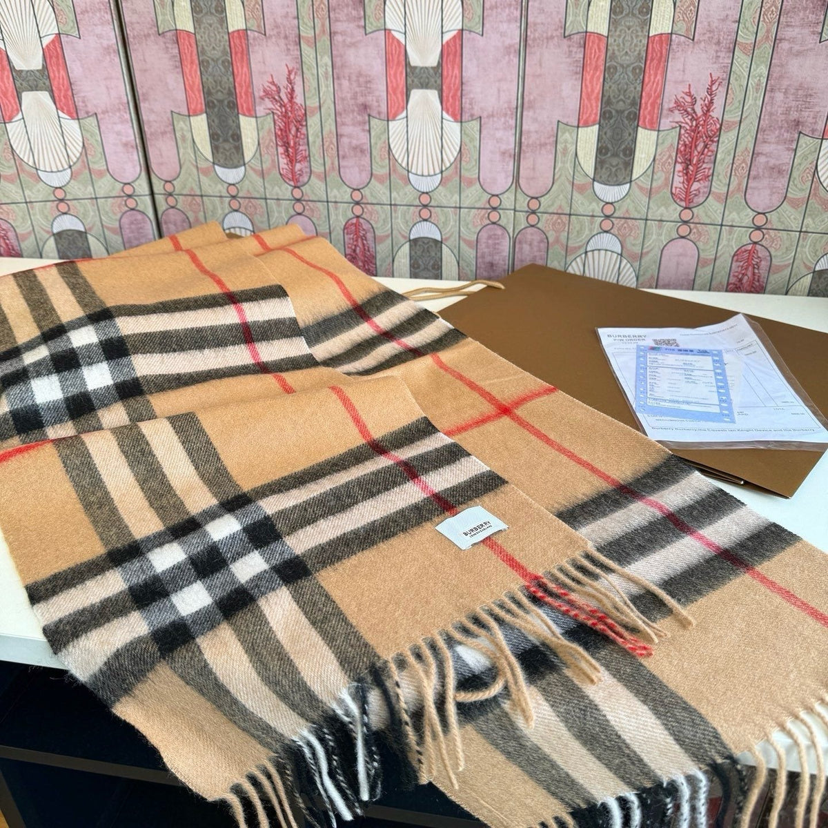 Burberry Fringed Plaid Scarf — hero