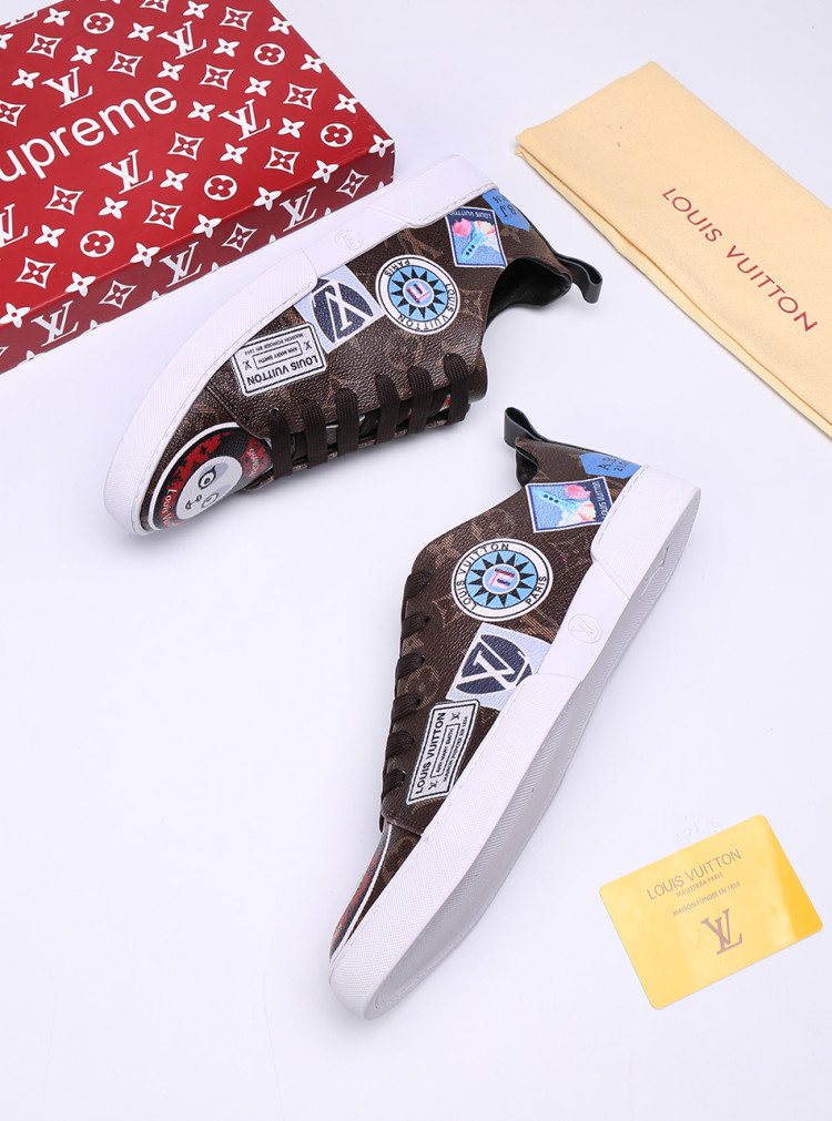 Louis Vuitton Black Graphic Low-Top Sneakers — front